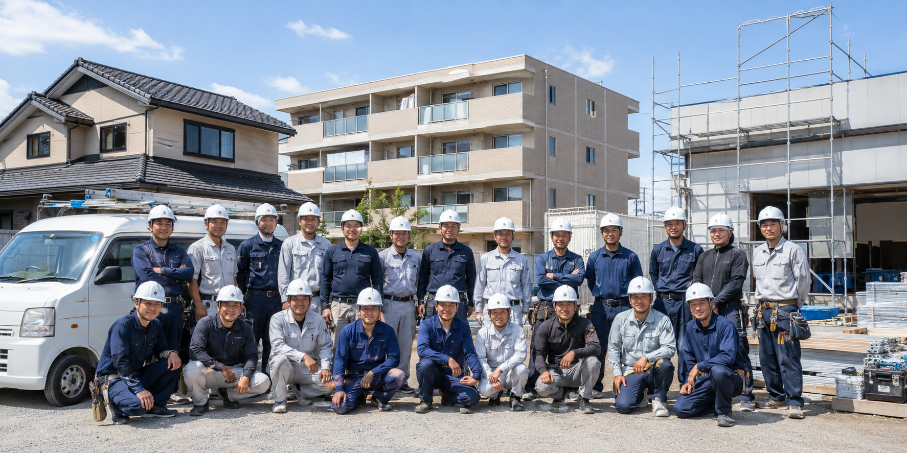 職人20名・大規模工事も対応